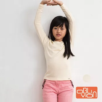 【OBLIVION】兒童柔軟刷毛圓領保暖衣M柔黃