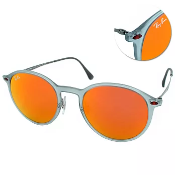 【Ray Ban】太陽眼鏡 輕時尚LIGHTRAY系列(霧灰-水銀橘紅#RB-4224-650/6Q)