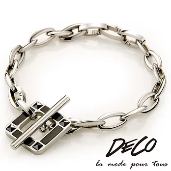 DECO X MASSA-G【Loop】迴圈-黑 白鋼手鍊Ｓ