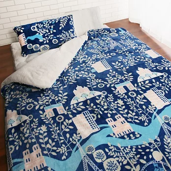 【契斯特】八公分超厚實京都日式床墊被套組合-加大(含枕套)-八色可選布魯鄉村