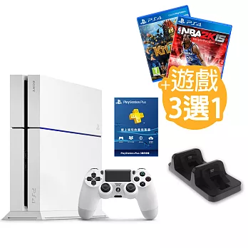 SONY PS4主機 CUH-1207 500G-冰河白+限量鐵盒(+遊戲精選*1+3個月PLUS*1)勇者日文-專