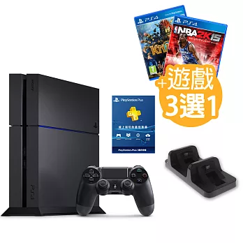 SONY PS4主機 CUH-1207 500G-極致黑+限量鐵盒(+遊戲精選*1+3個月PLUS*1)勇者日文-專