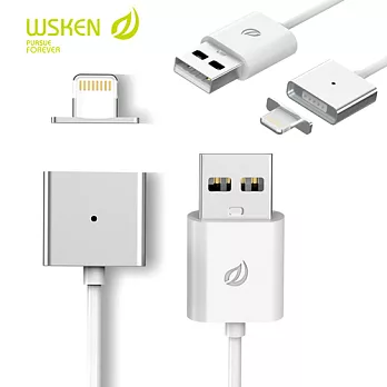 WSKEN鋁合金㊣ 磁吸充電線 Apple Lightning 接頭 iPhone6 6S Plus iPhone 5 5S 5C 磁吸線 磁力充電線銀色