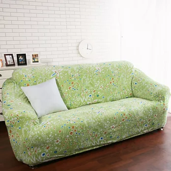 【HomveBeauty】頂級柔軟印花法蘭絨沙發罩-3人座-八色可選綠野方舟
