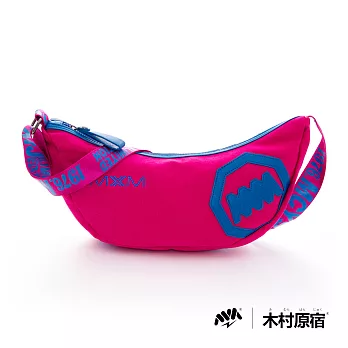 木村原宿MM日系潮包-肩斜二用香蕉包-玫藍