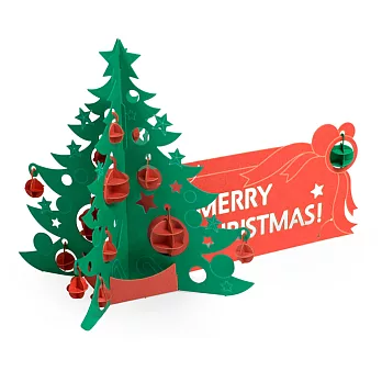 Papero紙風景 DIY迷你模型 - 聖誕樹卡片(綠樹)/Christmas Tree Card(Green & Red)-入門簡易包