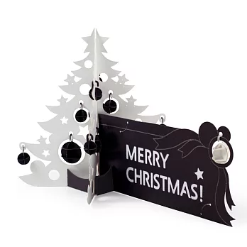 Papero紙風景 DIY迷你模型 - 聖誕樹卡片(白樹)/Christmas Tree Card(white&black )-入門簡易包