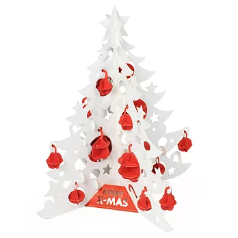 Papero紙風景 DIY迷你模型 - 聖誕樹(紅白款)/Christmas Tree(White & Red)-簡易包