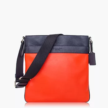 【COACH 男仕品味】皮革 / 側肩 / 斜肩 / 多功能包_橘色