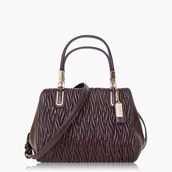 【COACH 多種背法】皮革 / 肩背 / 斜背兩用包(小款)_深咖