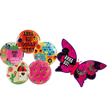 ANNA SUI 安娜蘇 Dolly Girl 薔薇蝴蝶吸鐵組六入#A組 黑薔薇