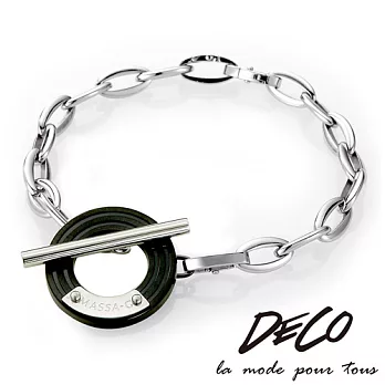 DECO X MASSA-G【Classical BLACK】黑色經典 白鋼手鍊S