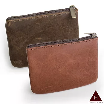 【H-CT】極簡方型拉鍊真皮零錢包-多色隨機(PEU01-Z)