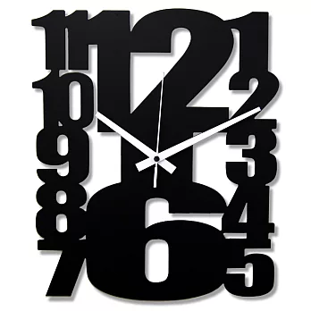 FRANCO TW-2083 時尚鏤空數字造型藝術掛鐘-黑色