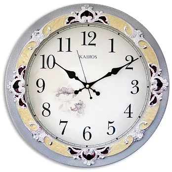 KAIROS 凱樂絲 KS370復刻木框彩釉滴膠歐風靜音掛鐘-薰衣草紫