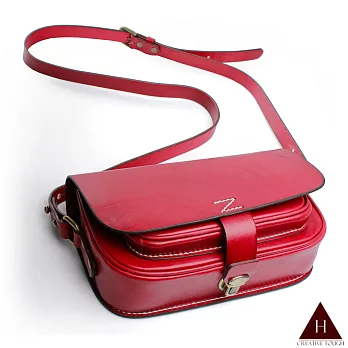 【H-CT】純手工個性設計款真皮斜背包(ZD-D702紅-Z)