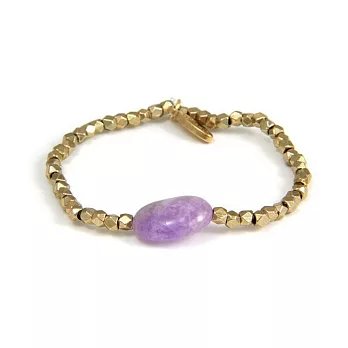 Ettika 美國品牌 橢圓淡紫水晶 金塊幸運手鍊 伸縮可調式