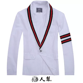 【男人幫】鍛面腰身設計西裝外套(C5052)L白色
