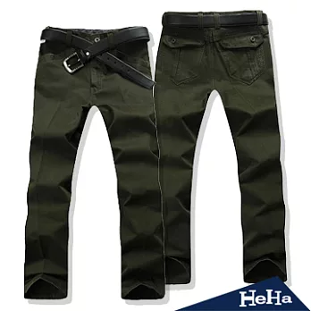 長褲 英倫風加厚純棉休閒褲 三色-HeHa-36(軍綠)