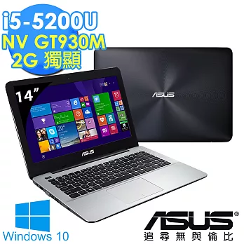 【ASUS】X455LF 14吋《Win10_2G獨顯》i5-5200U 1TB 燒錄機 筆電(0163G5200U白/0181B5200U灰)城市光廊-灰