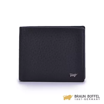 【BRAUN BUFFEL】德國小金牛 - 奧賽羅系列8卡透明窗零錢袋短夾-黑色