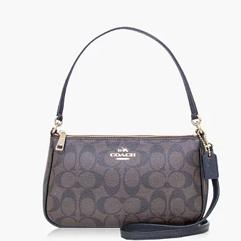 【COACH 多種背法】PVC / 肩背 / 斜背兩用包(小款)_深咖啡