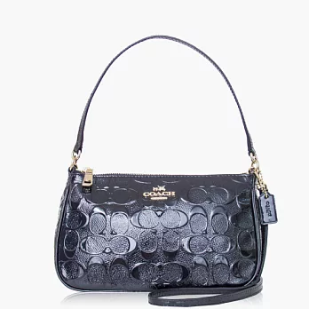 【COACH 多種背法】亮皮 / 肩背 / 斜背兩用包(小款)_黑色