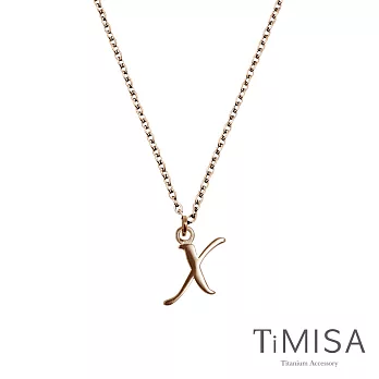TiMISA《小字母》(任選-玫瑰金)純鈦項鍊(E)
