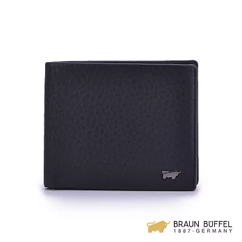 【BRAUN BUFFEL】.德國小金牛 - 奧賽羅系列12卡可翻透明窗短夾--黑色