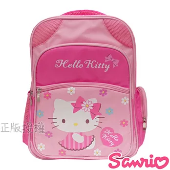 【Hello Kitty凱蒂貓】花漾高級雙層後背書包(粉色)
