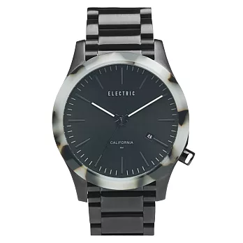 【ELECTRIC】FW03系列優雅精品時尚腕錶 (白玳瑁/鐵灰鋼帶EVEW0080010049)