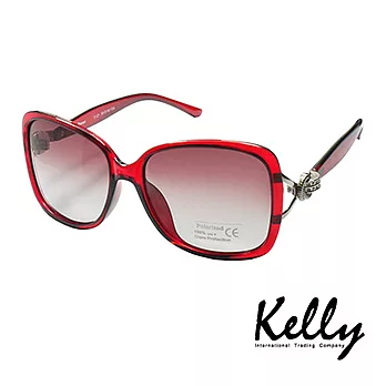 【Kelly C.】歐美時尚大框-女款偏光太陽眼鏡/墨鏡(3121-魅惑紅)