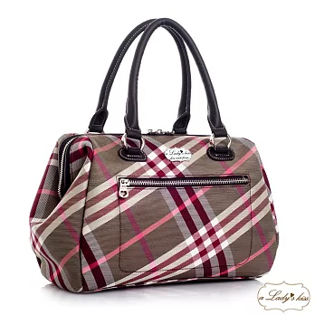 【a Lady ’s真皮】英倫氣質醫生口金波士頓包(紅咖)