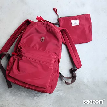 Bagcom Masaki 柔感素色收納後背包-紅