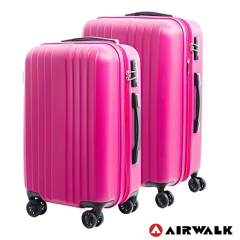 AIRWALK LUGGAGE - 0&1的電子世界 科技網紋旅行箱-20+24吋二箱組(科幻桃)