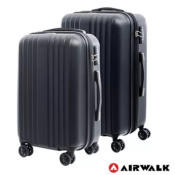 AIRWALK LUGGAGE - 0&1的電子世界 科技網紋旅行箱-20+24吋二箱組(蟲洞黑)