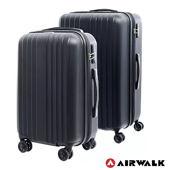 AIRWALK LUGGAGE - 0&1的電子世界 科技網紋旅行箱-20+28吋二箱組(蟲洞黑)