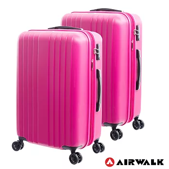 AIRWALK LUGGAGE - 0&1的電子世界 科技網紋旅行箱-24+28吋二箱組(科幻桃)