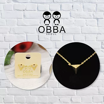 【UH】OBBA - 三角永恆項鍊耳環組合