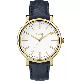 【TIMEX 】天美時經典復刻冷光Original系列腕錶 (白面/藍色帶 TXT2P63400)