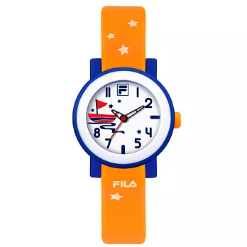 FILA翱翔大海休閒運動童錶-藍X橘