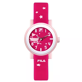 FILA翱翔大海休閒運動童錶-粉X桃