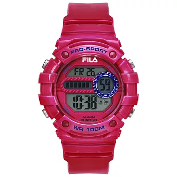 FILA 絕對玩色時尚運動腕錶-桃紅