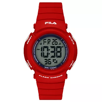 FILA 酷玩色彩時尚運動腕錶-紅