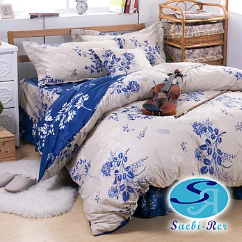 【Saebi-Rer-花影霏霏】台灣製活性柔絲絨加大六件式床罩組