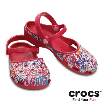 Crocs - 女 - 卡琳花漾克駱格35莓紅色