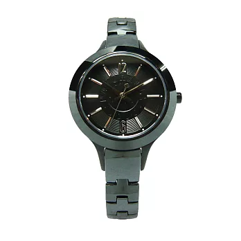 NATURALLY JOJO 綻放光芒新時代女性陶瓷優質腕錶-黑色-JO96850-88F