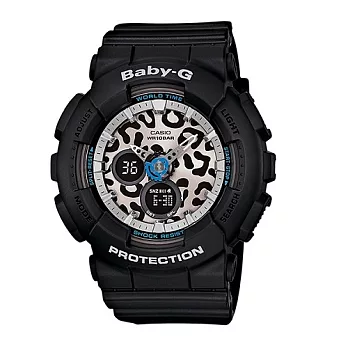BABY-G 街頭豹紋迷蹤時尚運動限量腕錶-黑-BA-120LP-1A
