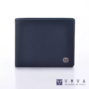 VOVA • 沃汎 - 凱旋系列 4卡零錢袋IV紋短夾- 墨藍色