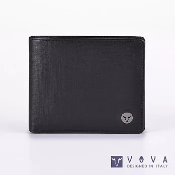 VOVA • 沃汎 - 凱旋系列 4卡零錢袋IV紋短夾- 黑色